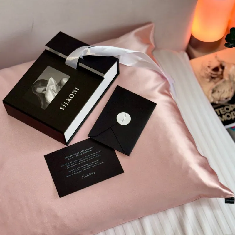 Шовкова наволочка Рожева - фото 2