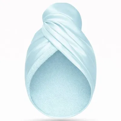 Шовковий тюрбан Блакитний